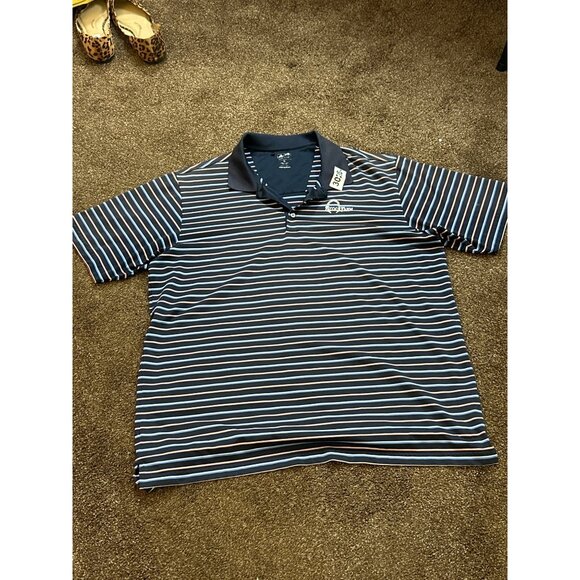 Adidas Men's Polo Golf Pull On Stripe Shirt Size XL - Picture 3 of 11